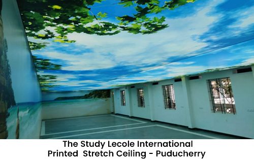 The Study L'ecole International printed stretch ceiling