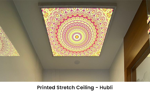 Pooja room printed stretch ceiling Hubli