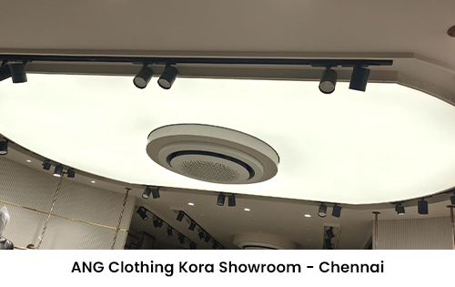 ANG Clothing Kora Showroom Chennai stretch ceiling