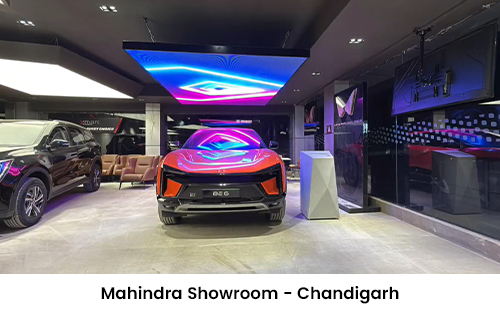 Mahindra Showroom Chandigarh stretch ceiling