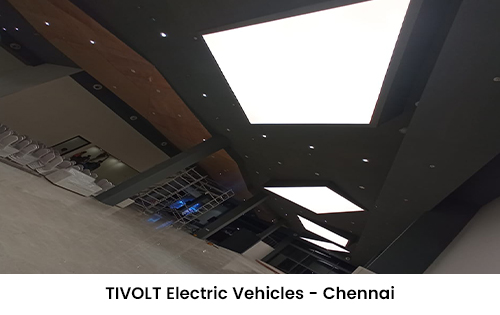 TIVOLT Electric Vehicles showroom stretch ceiling