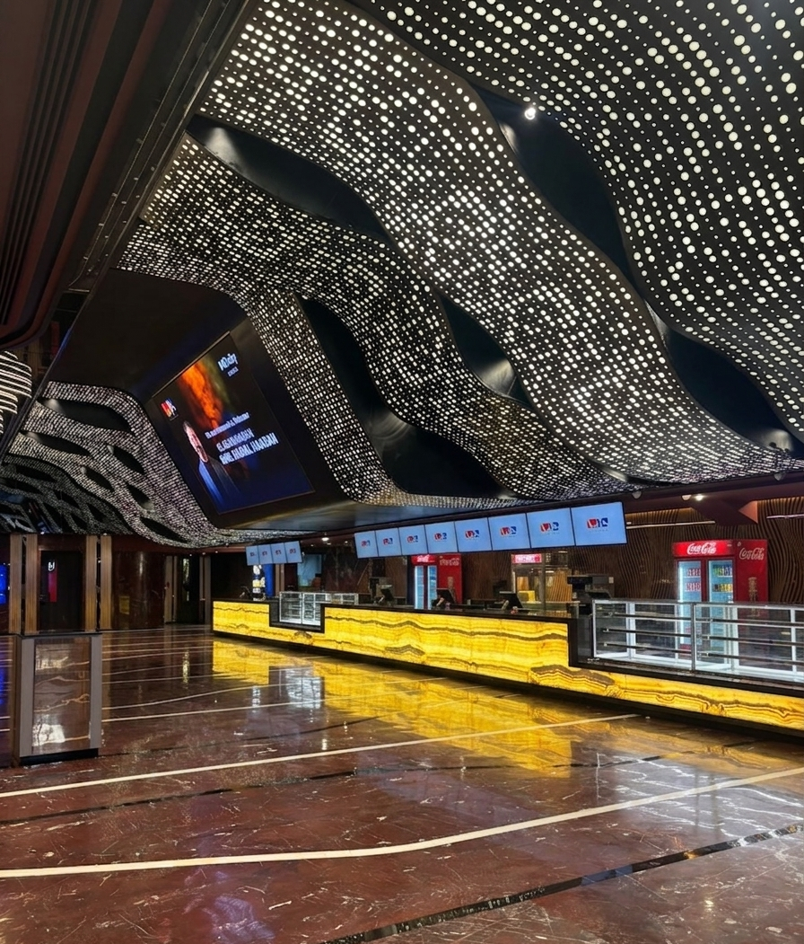 3D form stretch ceiling at LA Cinemas