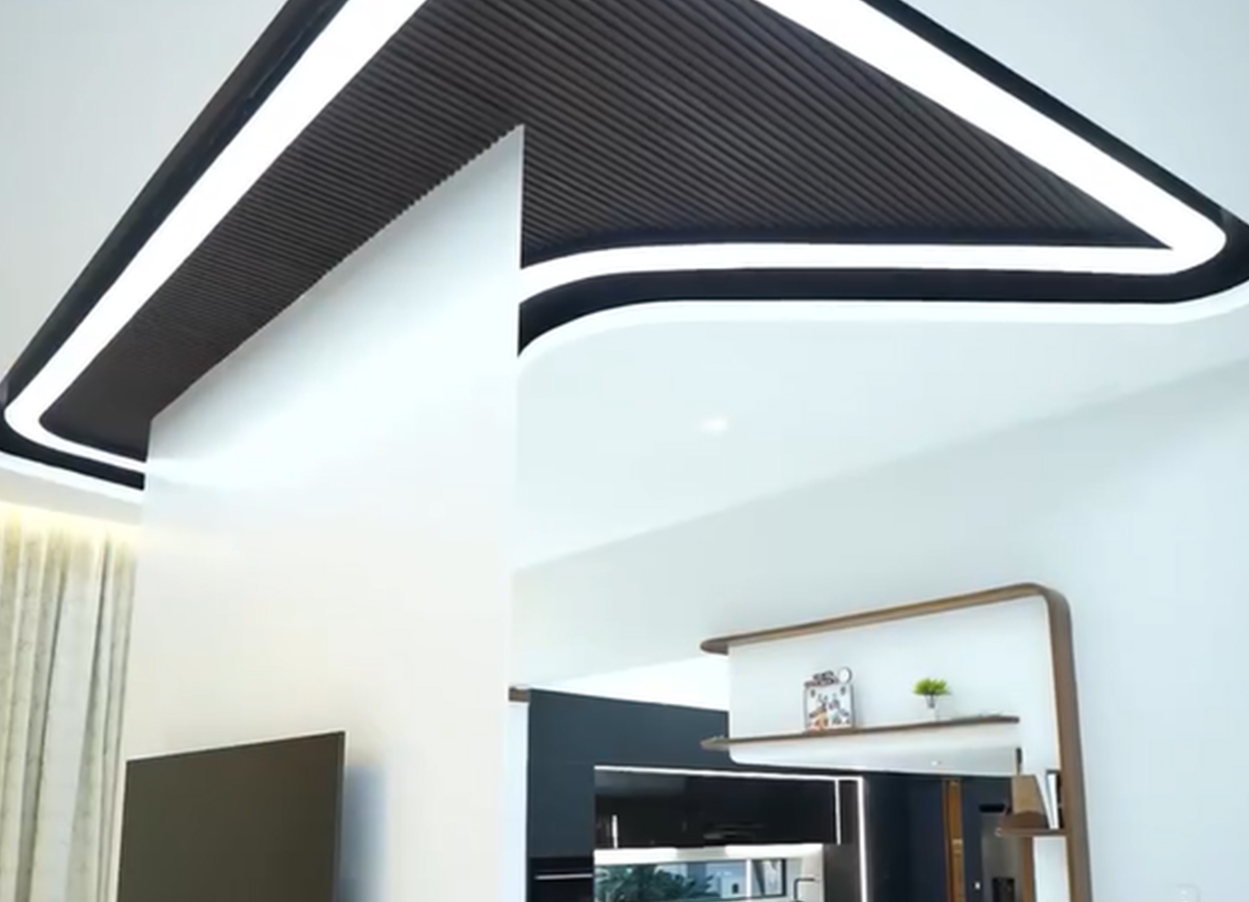 curved recessed surface linear lighting
